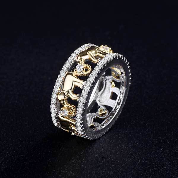 Stone Studded Elephant Ring