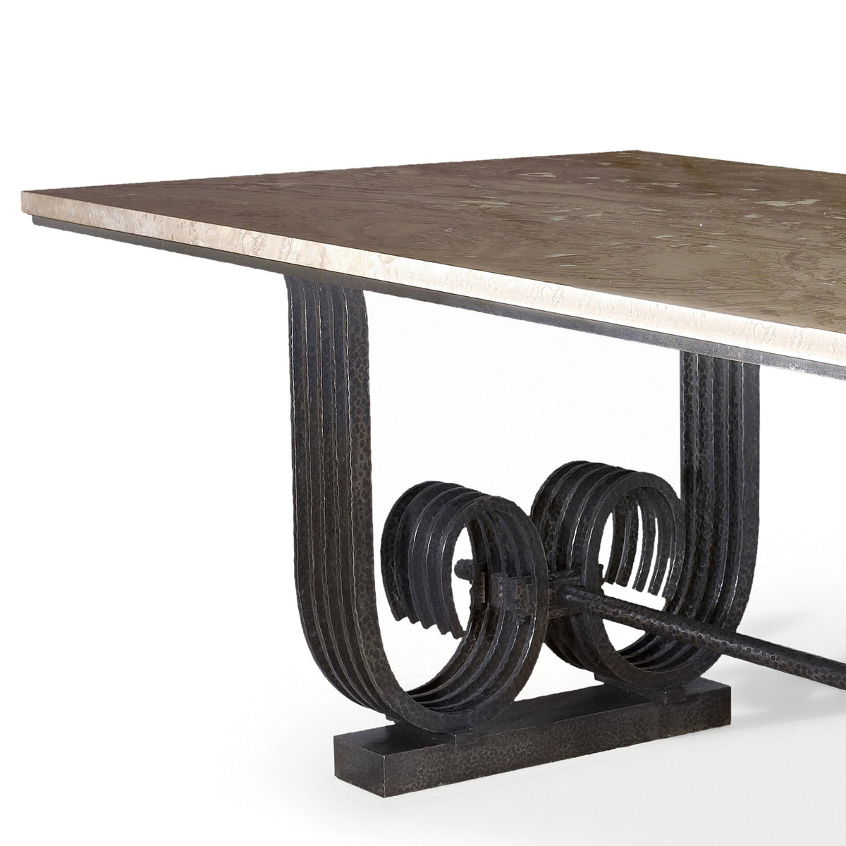 Raymond Subes Wrought Iron and Marble Table