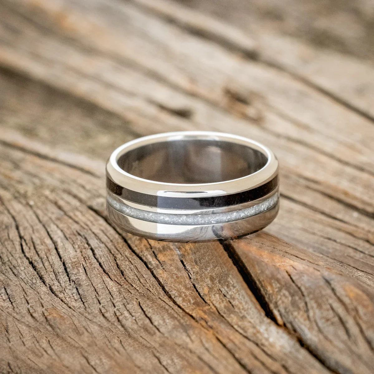 "Cosmo" - Diamond Dust & Coffee Wedding Band - Titanium (8mm) - Size 8