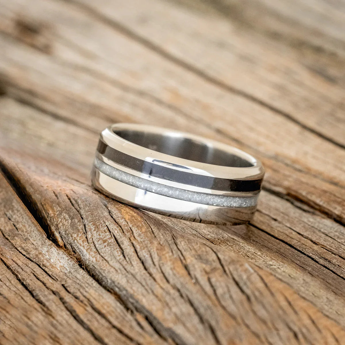 "Cosmo" - Diamond Dust & Coffee Wedding Band - Titanium (8mm) - Size 8