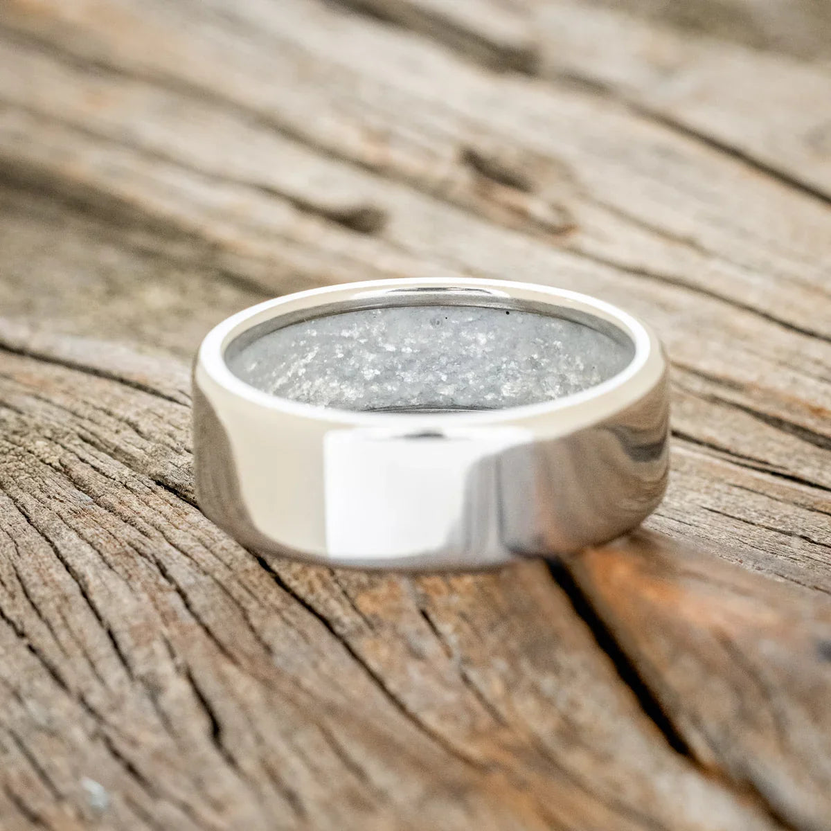 "Hyperion" - Diamond Dust Lined Wedding Band - Titanium (8mm) - Size 10