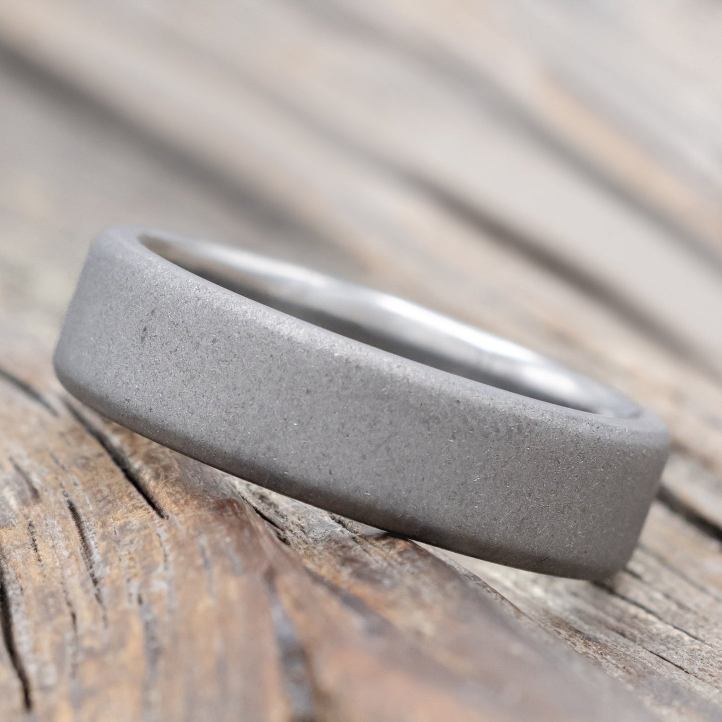 Sandblasted Wedding Band - Titanium (6mm) - Size 8 3/4