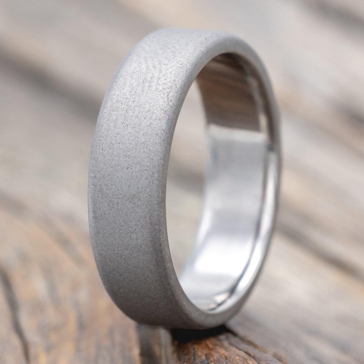 Sandblasted Wedding Band - Titanium (6mm) - Size 8 3/4