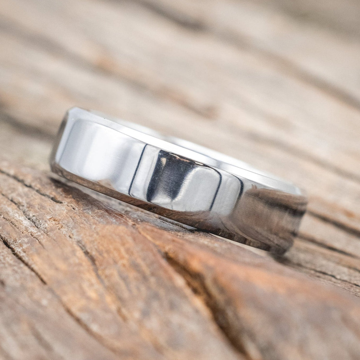 "Hyperion" - Whiskey Barrel Lined Wedding Band With Custom Finish