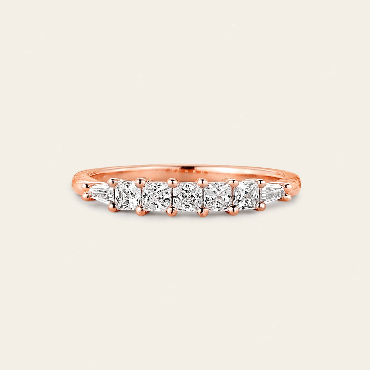 Tapered Baguette & Princess Cut Lab Diamond Wedding Band