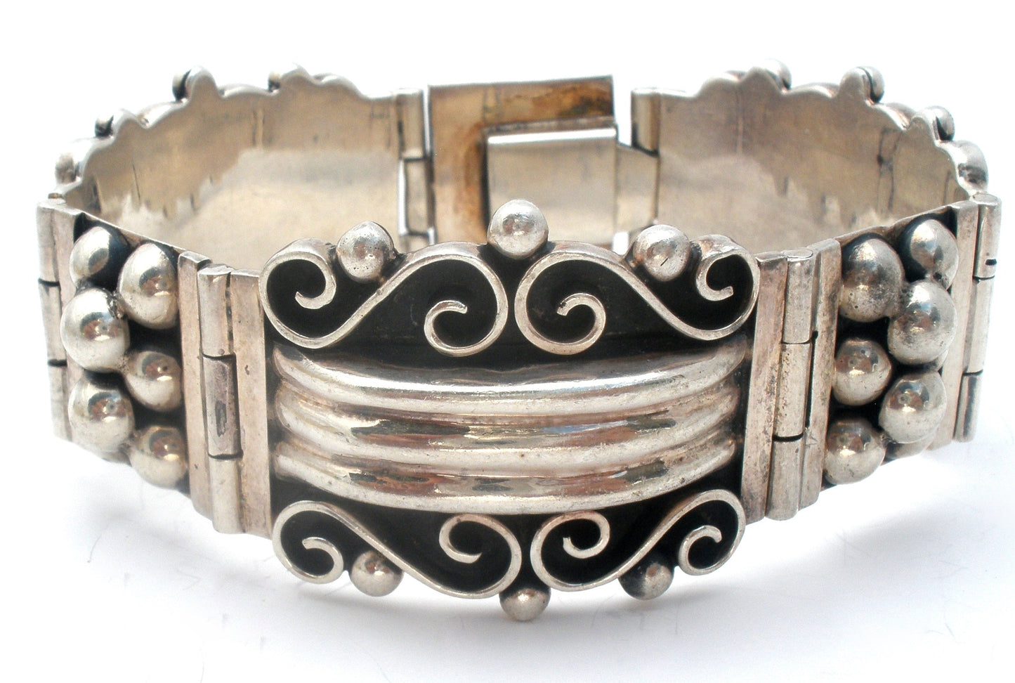 Taxco Panel Bracelet Sterling Silver Vintage