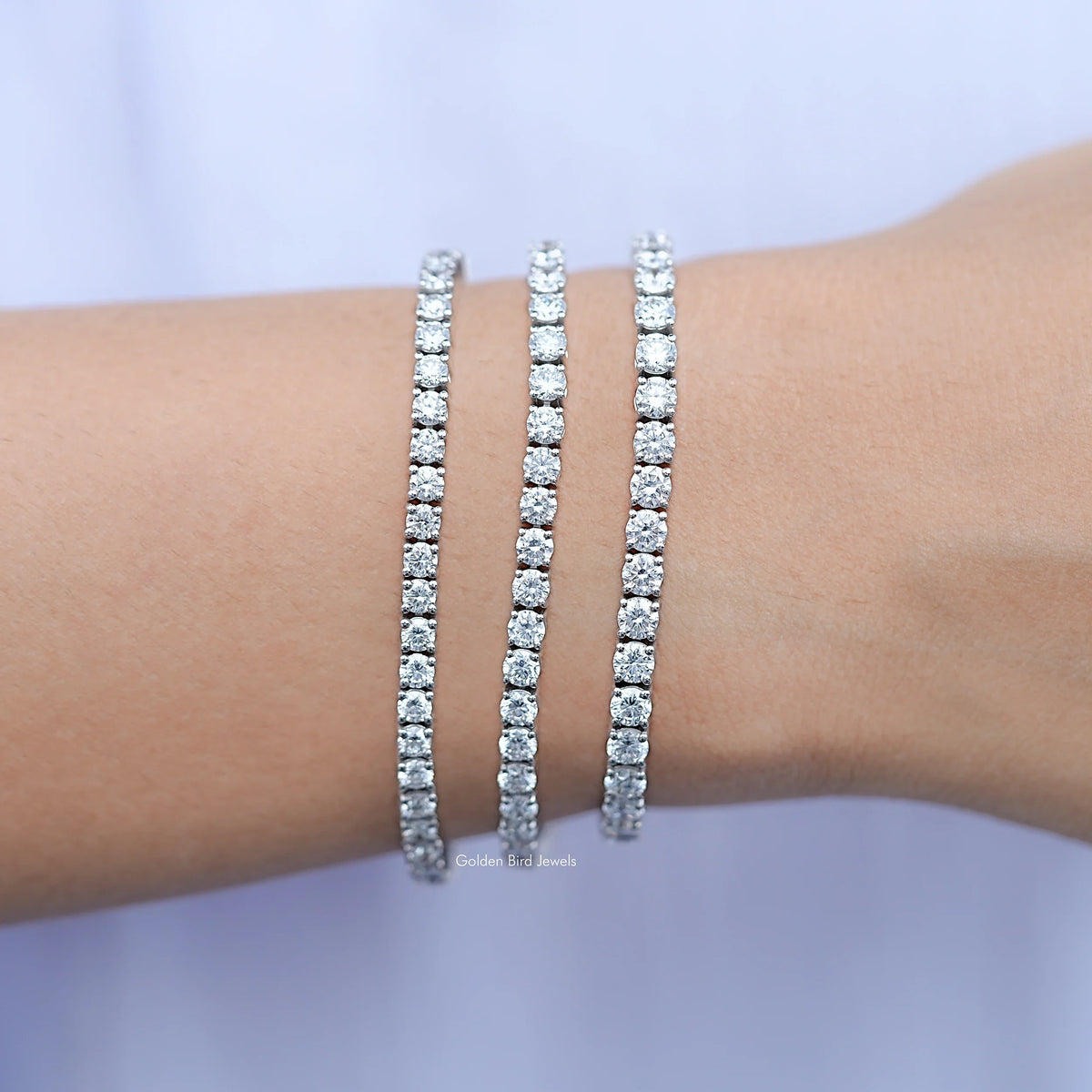 Round Cut Lab Grown Diamond Tennis Bracelet