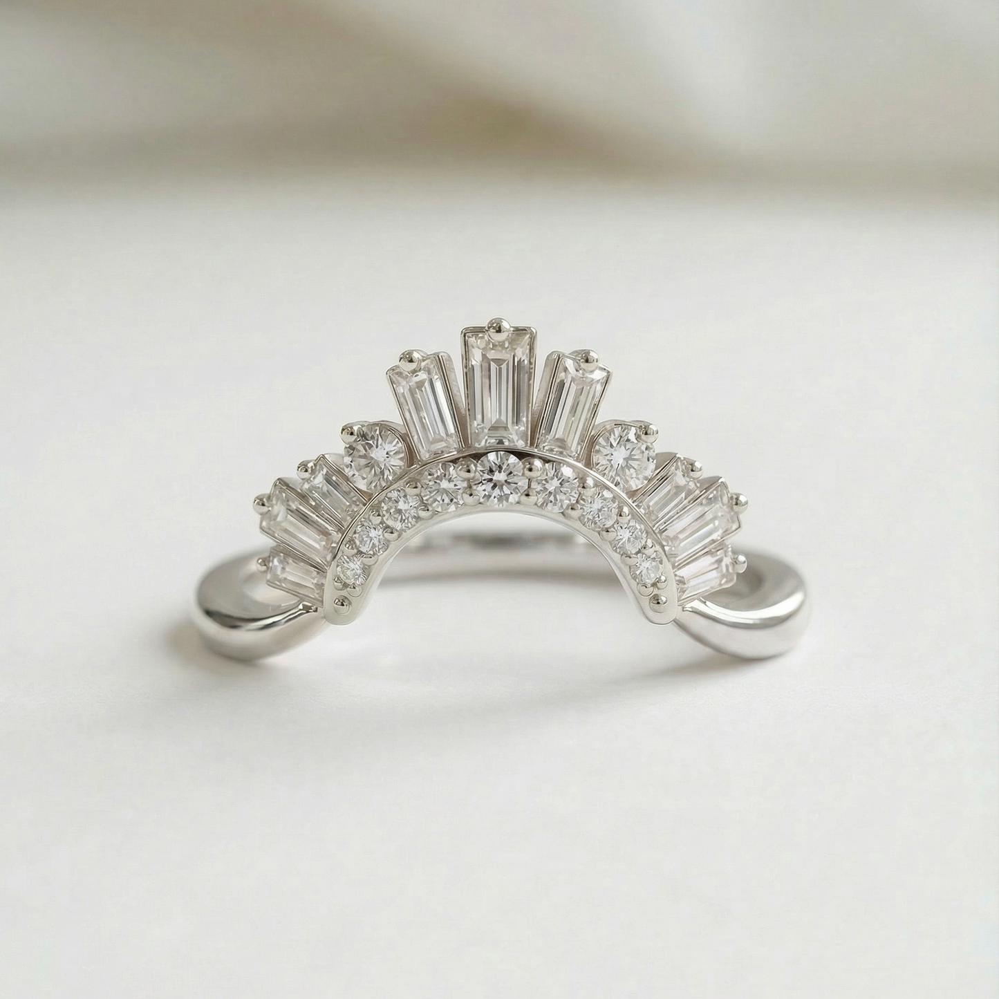 The Crown Contour Band | Mixed Cut | Natural Diamond