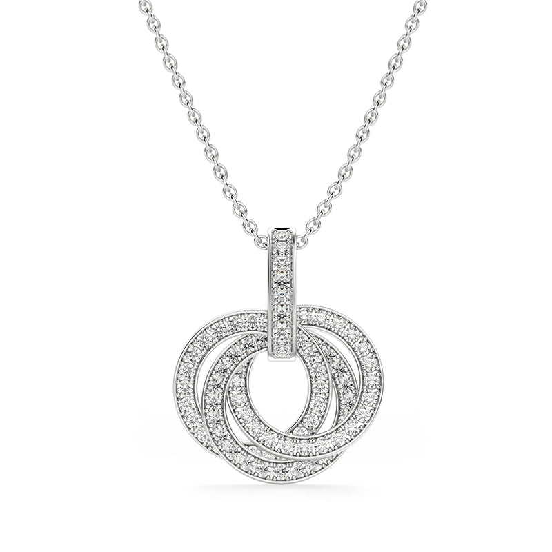 Three Interlocking Circles Moissanite Pendant Necklace