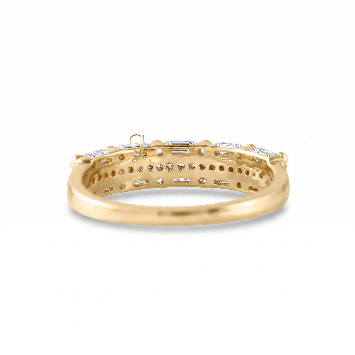 Three Row Moissanite Eternity Wedding Band