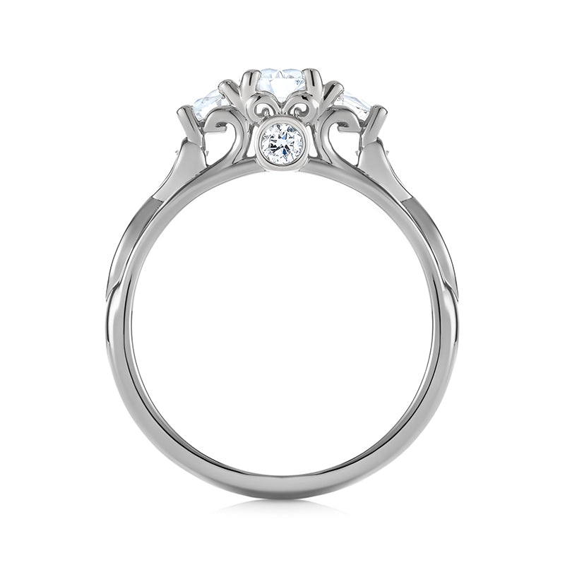 Three Stone Round Moissanite Infinity Engagement Ring