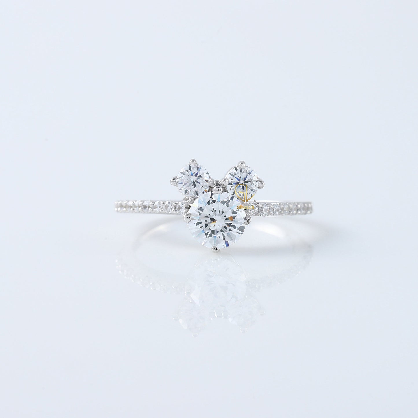 Fairy Tale Three Stone Lab Grown Diamond Mickey Mouse Ring