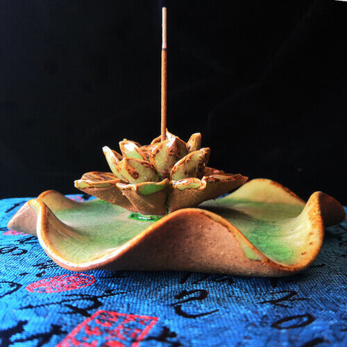 Tibetan Lotus Ceramic Incense Stick Holder