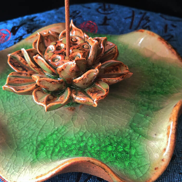 Tibetan Lotus Ceramic Incense Stick Holder