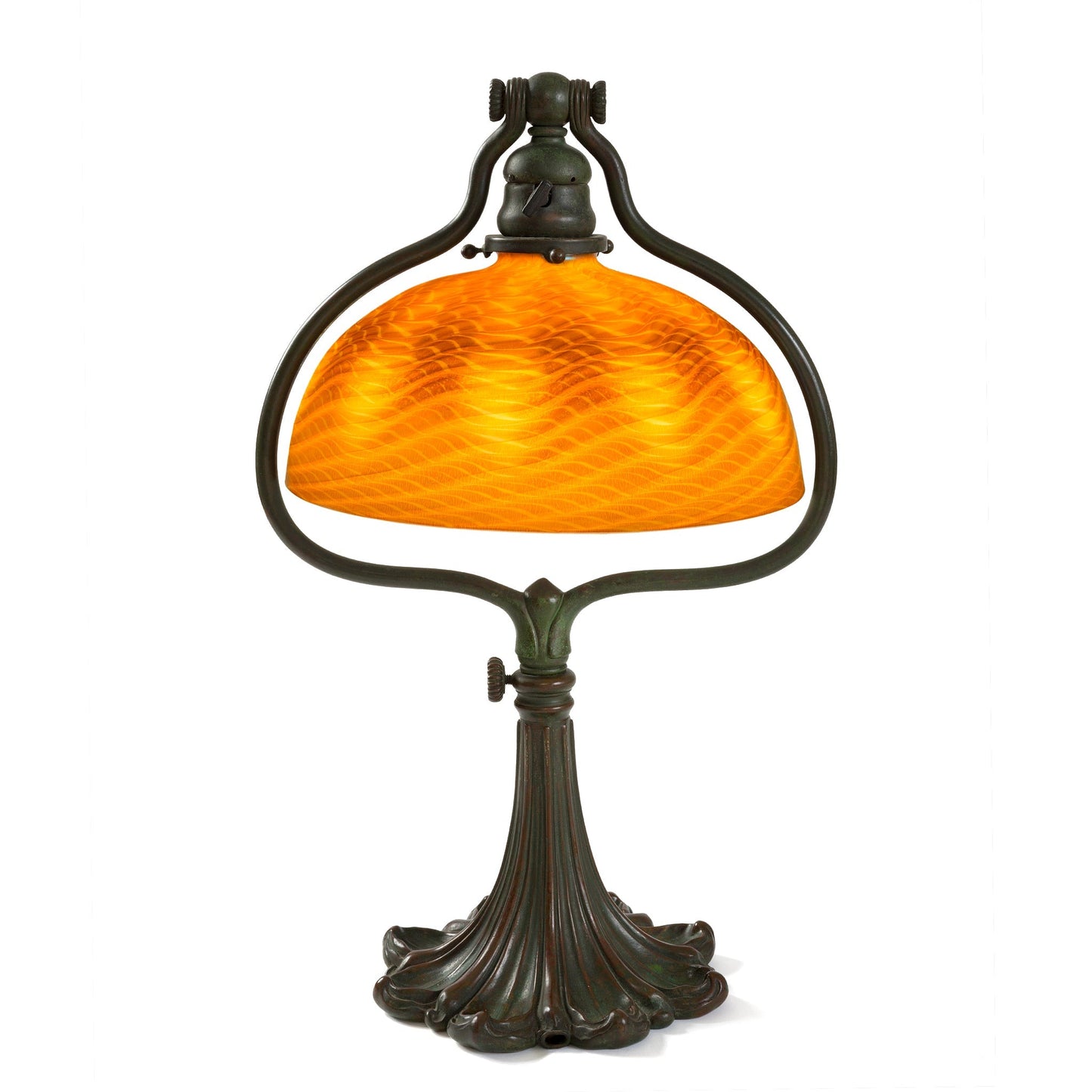 Tiffany Studios New York "Damascene Harp" Desk Lamp