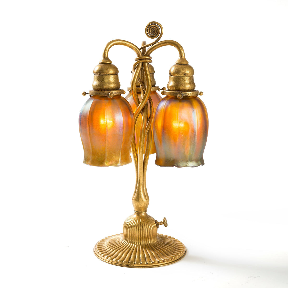 Tiffany Studios New York "Newell Post" Favrile Glass Desk Lamp