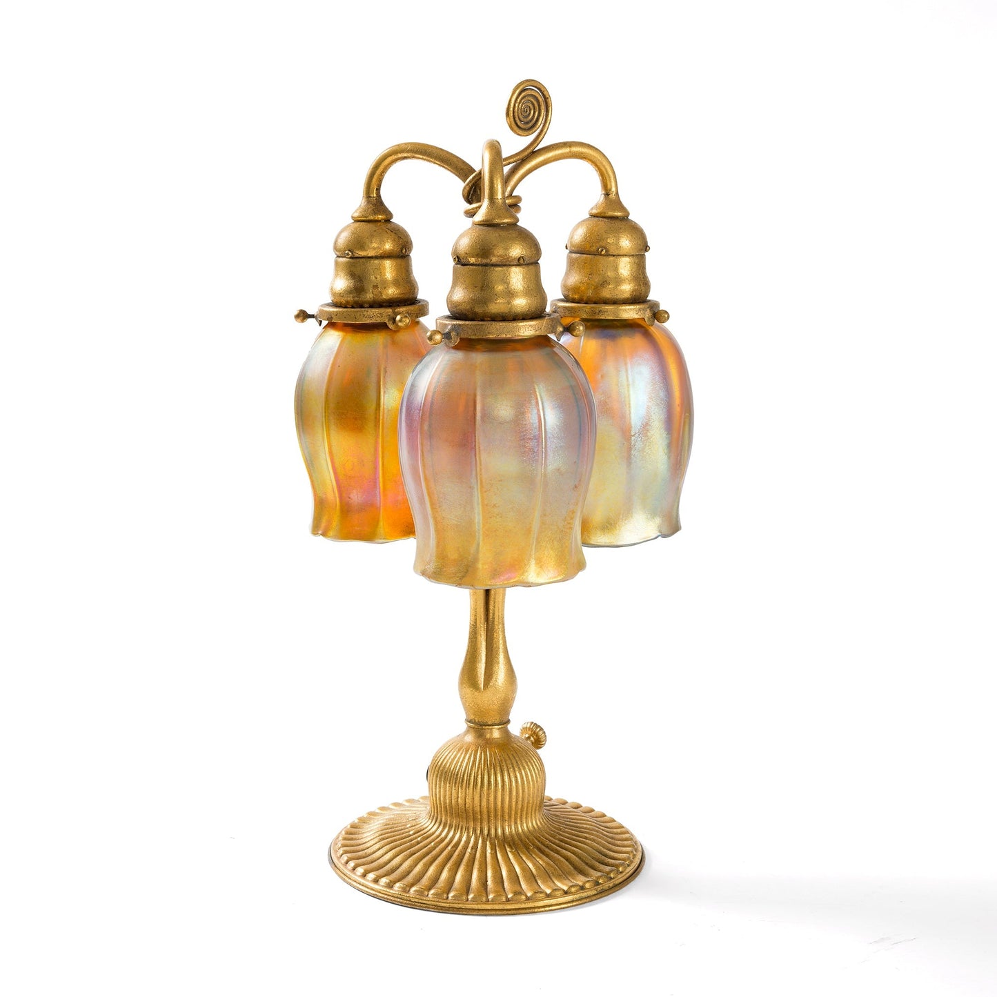 Tiffany Studios New York "Newell Post" Favrile Glass Desk Lamp