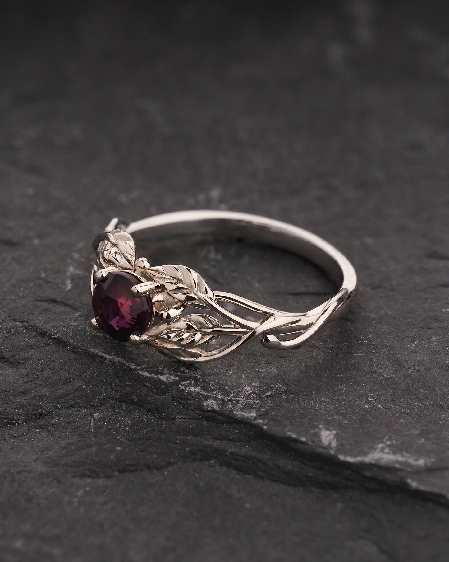 READY TO SHIP Tilia Engagement Ring with Natural Reddish Brown Sapphire, 14K yellow gold, RING SIZES 5.25 - 8.25 US