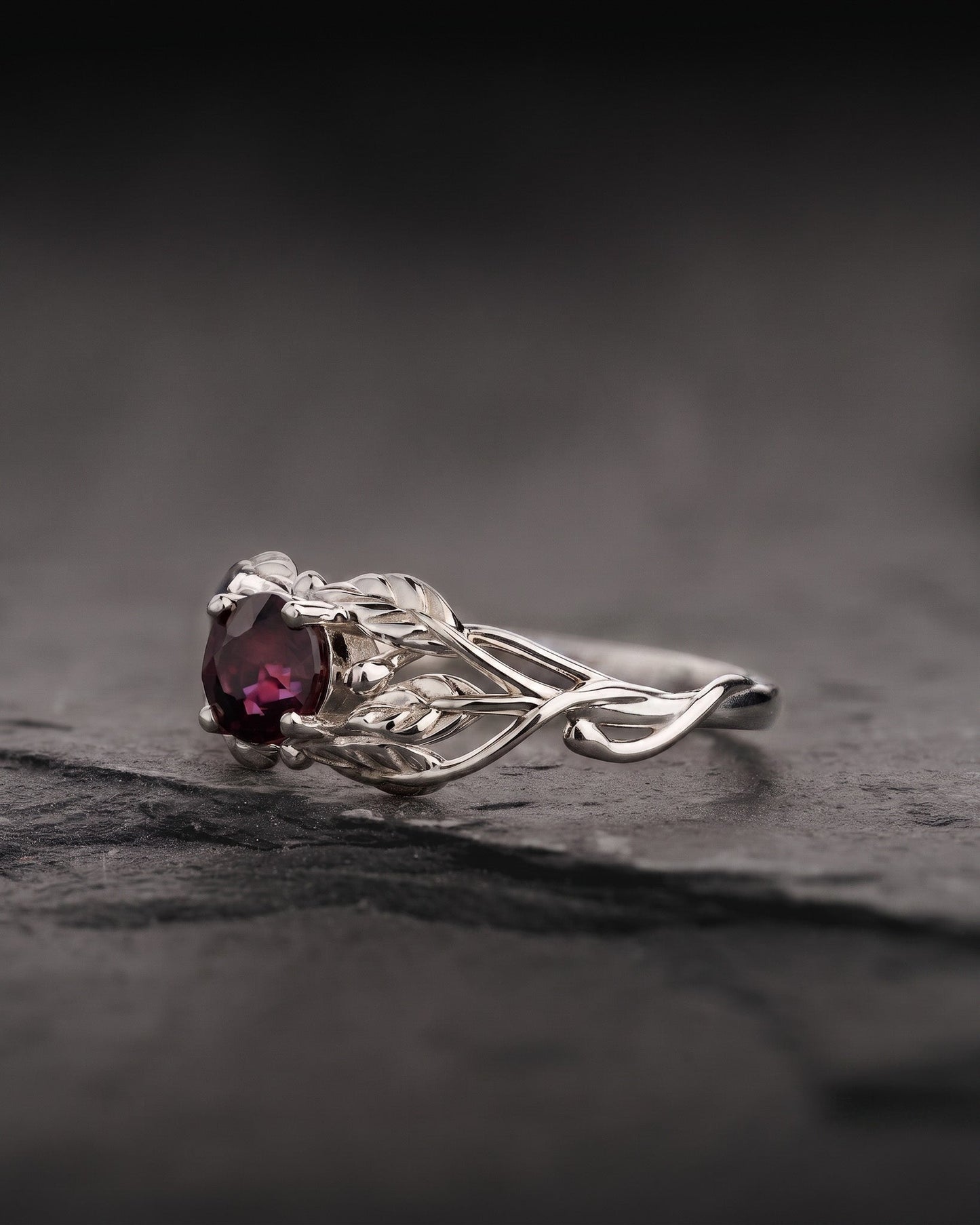 READY TO SHIP Tilia Engagement Ring with Natural Reddish Brown Sapphire, 14K yellow gold, RING SIZES 5.25 - 8.25 US