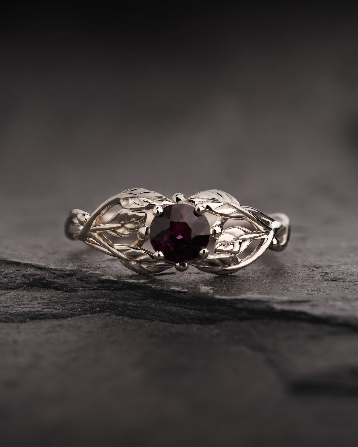 READY TO SHIP Tilia Engagement Ring with Natural Reddish Brown Sapphire, 14K yellow gold, RING SIZES 5.25 - 8.25 US