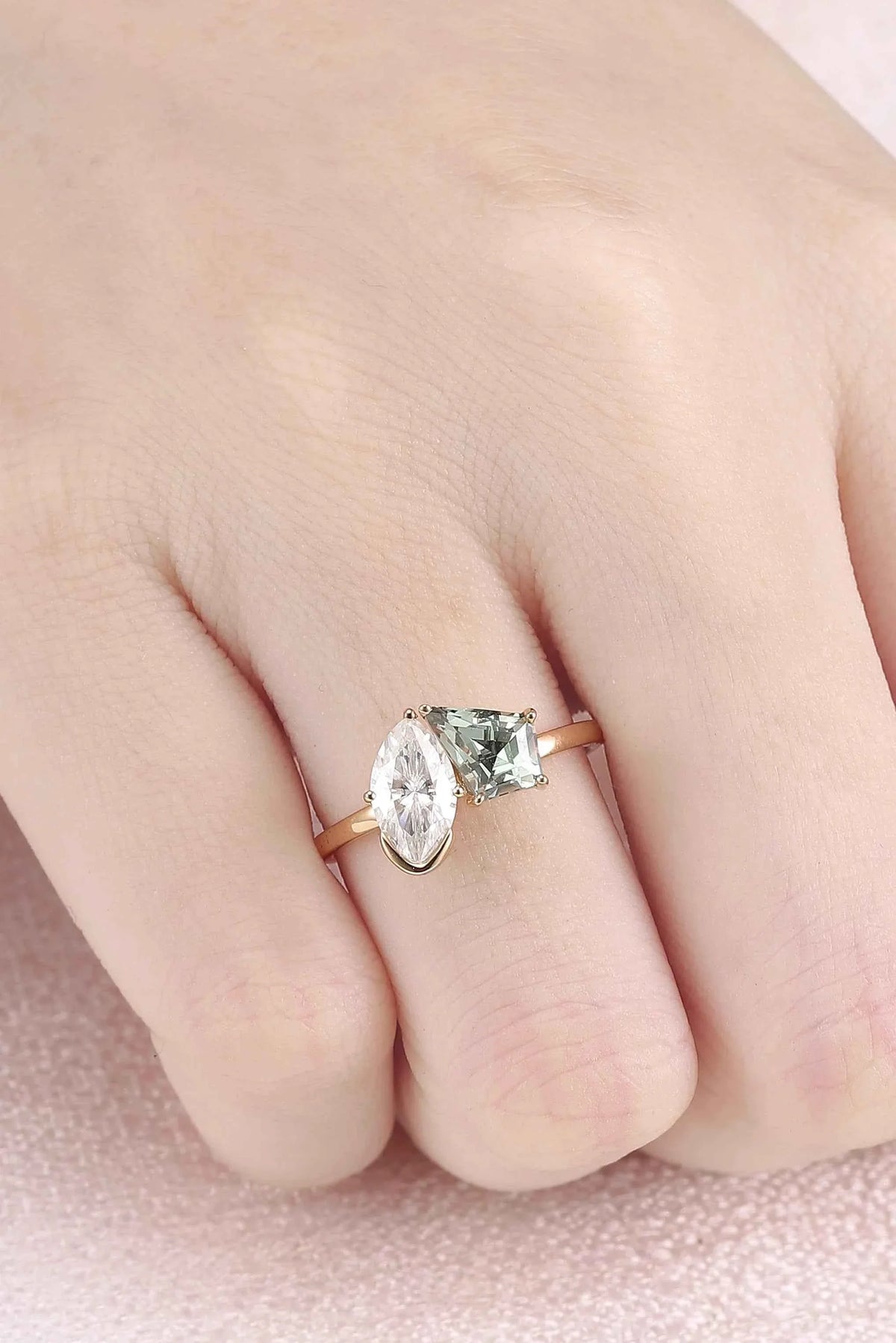 Toi Et Moi Two Stone Marquise & Kite Gemstone Ring