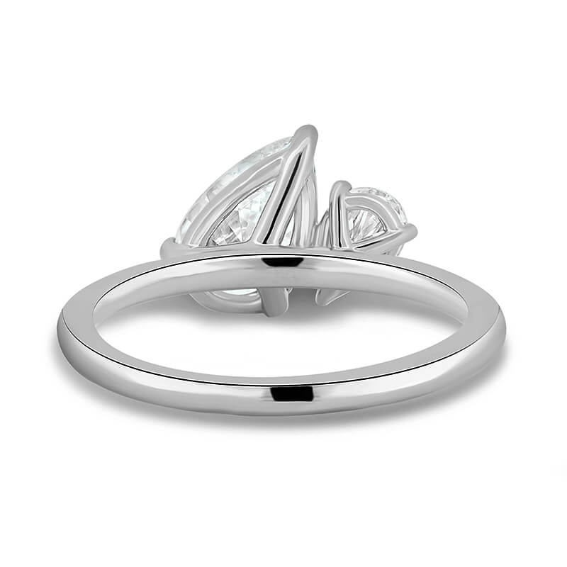 Toi Et Moi Two Stone Pear Cut Moissanite Engagement Ring