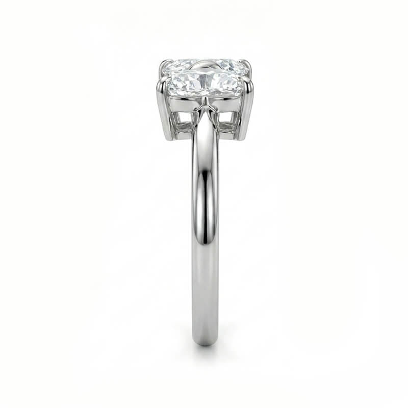 Toi et Moi Double Heart Cut Moissanite Bow Engagement Ring
