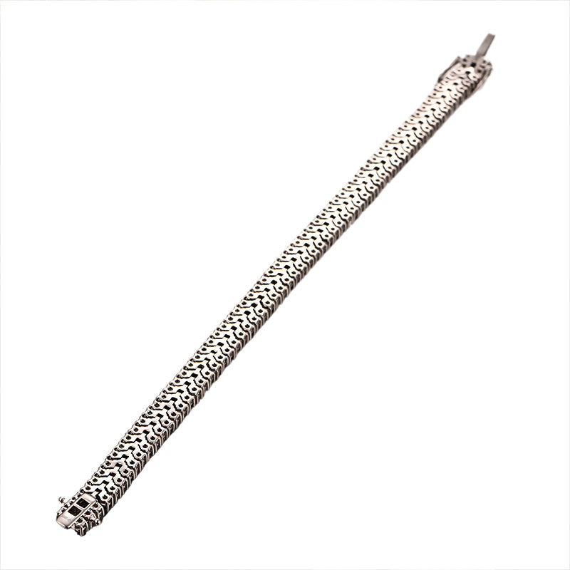 Triple Row Moissanite Tennis Bracelet In Sterling Silver