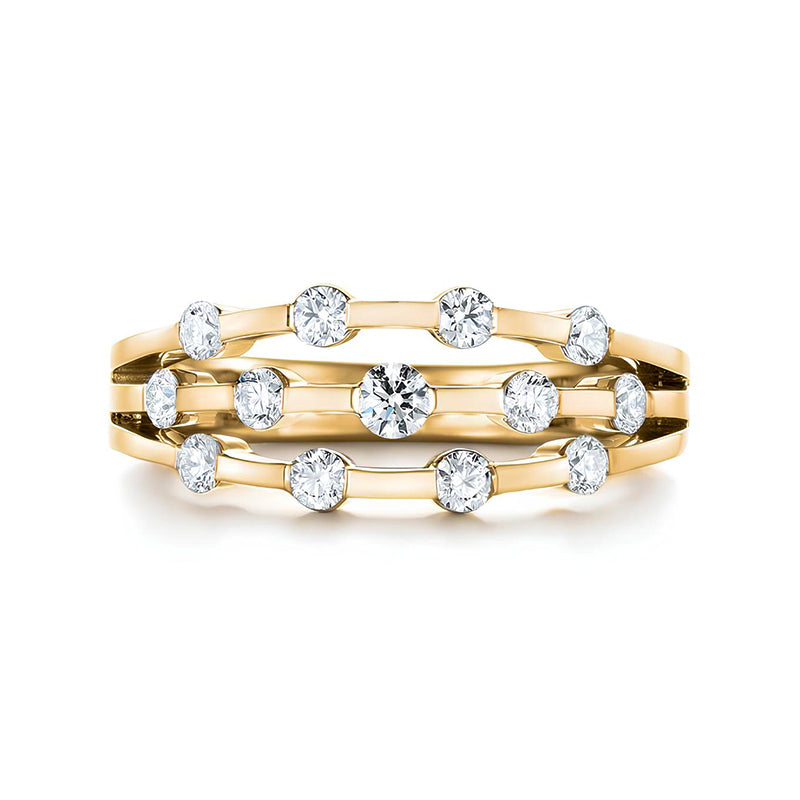 Triple Strand Band Tension Set Moissanite Wedding Band Ring