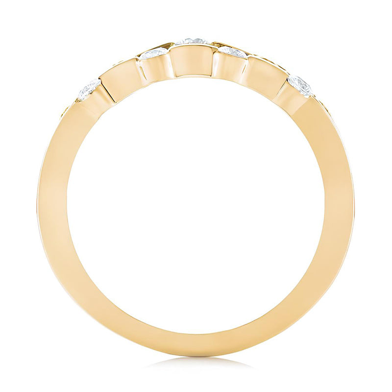 Triple Strand Band Tension Set Moissanite Wedding Band Ring