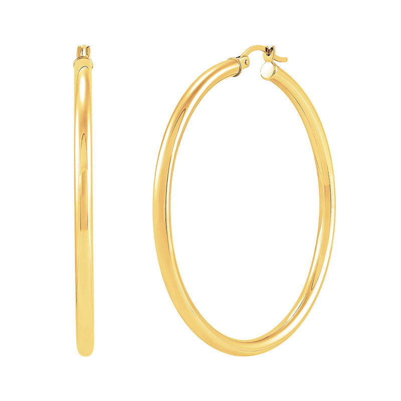 Tube Classic Polished Hoop Earrings