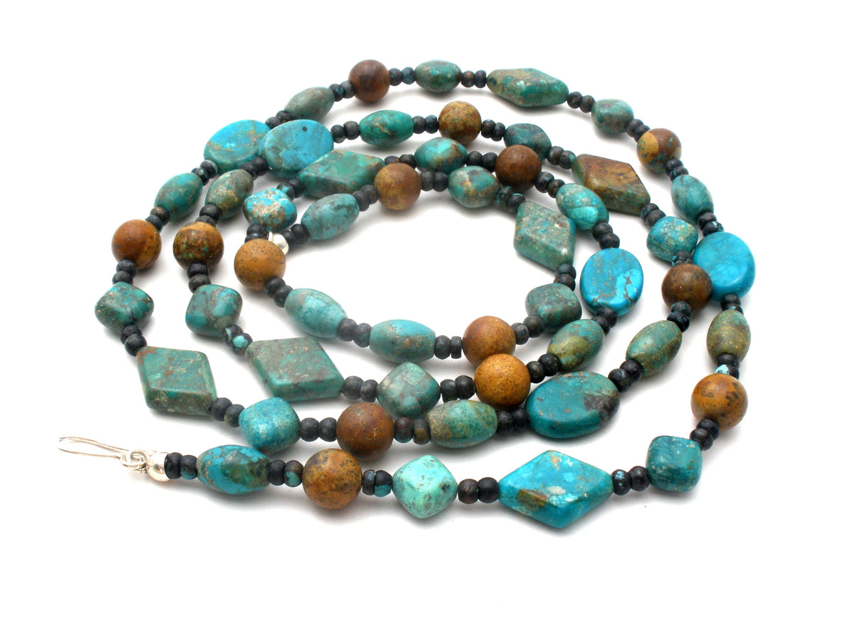Turquoise Bead Necklace 40" Long DTR