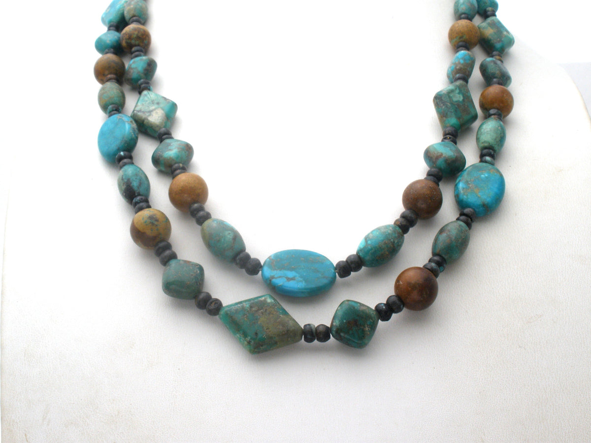 Turquoise Bead Necklace 40" Long DTR