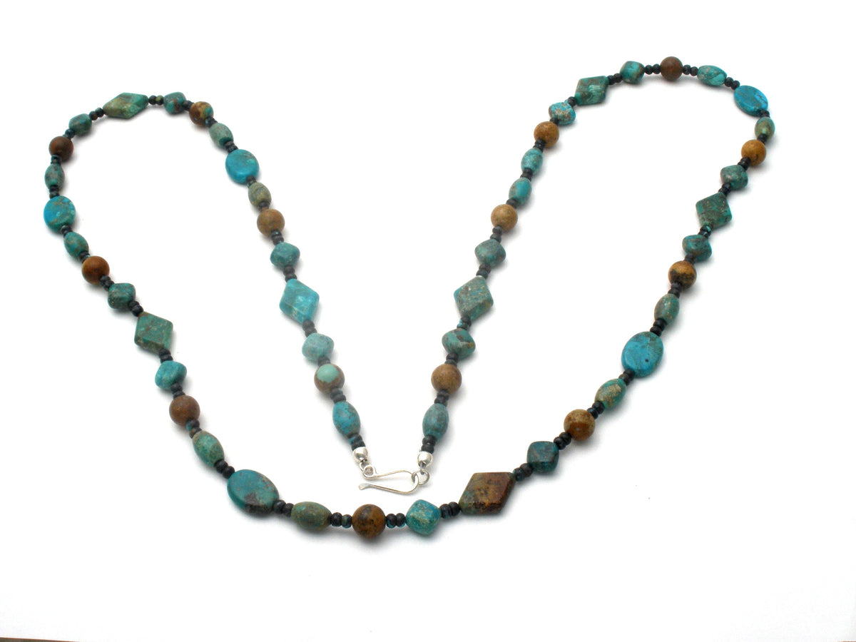 Turquoise Bead Necklace 40" Long DTR