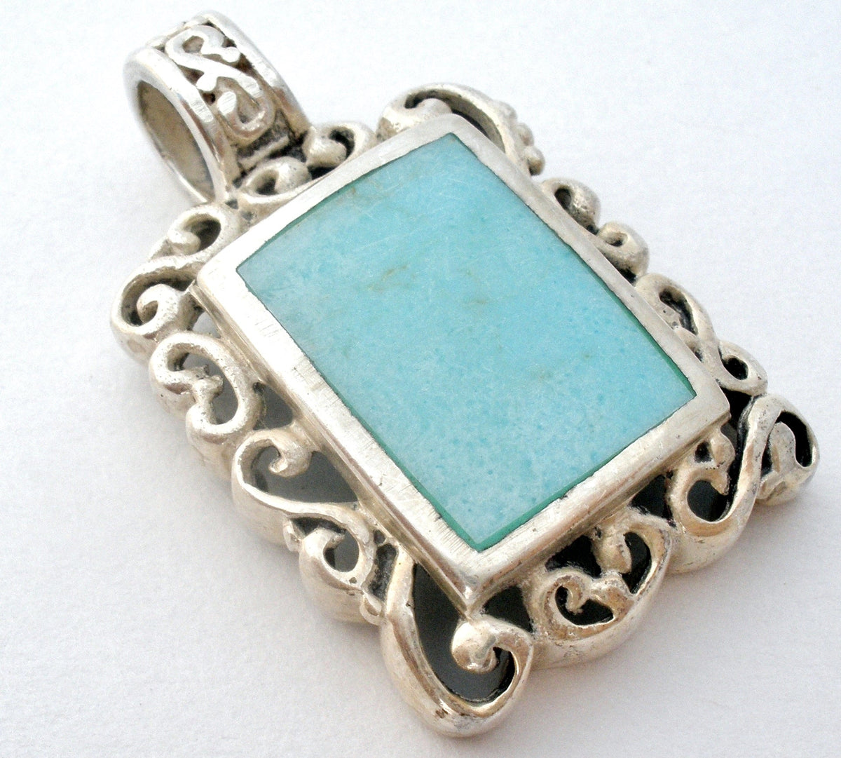 Turquoise Pendant Sterling Silver Vintage