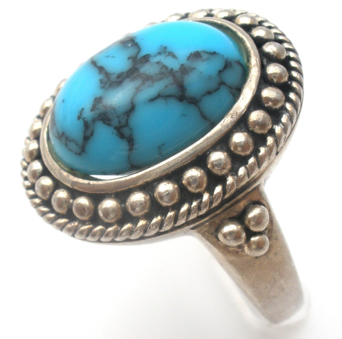 Turquoise Ring Sterling Silver Size 8.5