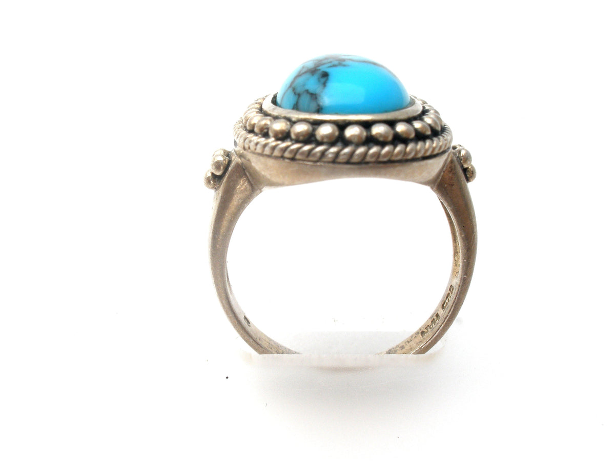Turquoise Ring Sterling Silver Size 8.5