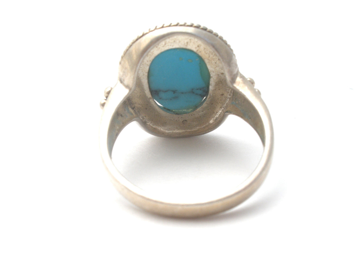 Turquoise Ring Sterling Silver Size 8.5