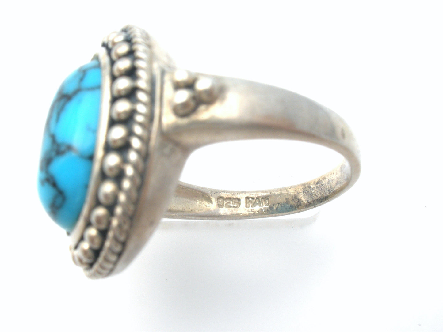 Turquoise Ring Sterling Silver Size 8.5