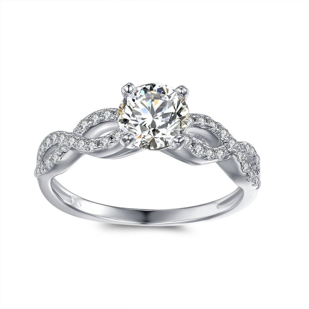 Twisted Infinity Moissanite Pave Engagement Ring