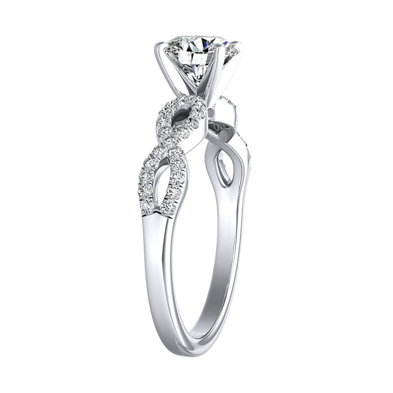 Twisted Infinity Moissanite Pave Engagement Ring