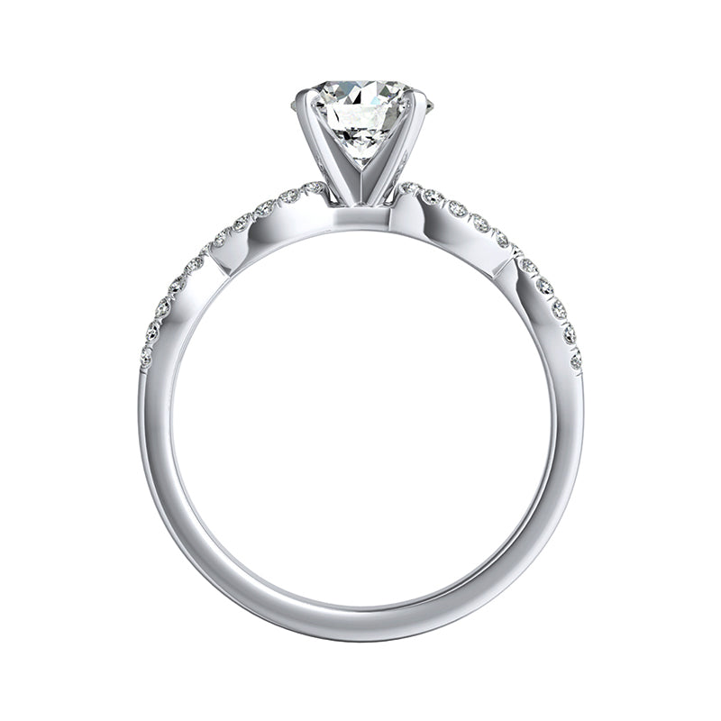Twisted Infinity Moissanite Pave Engagement Ring