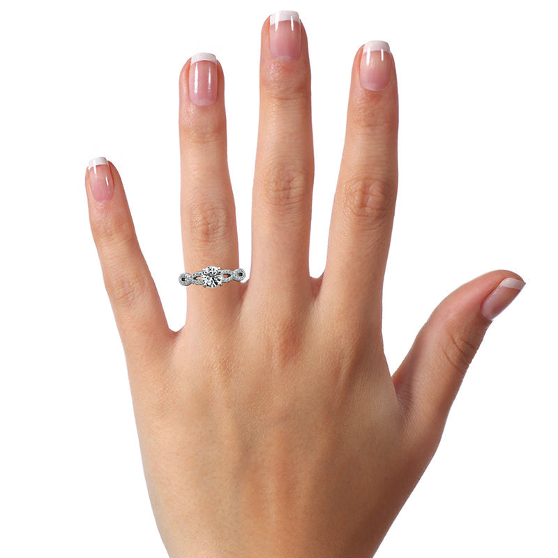 Twisted Infinity Moissanite Pave Engagement Ring