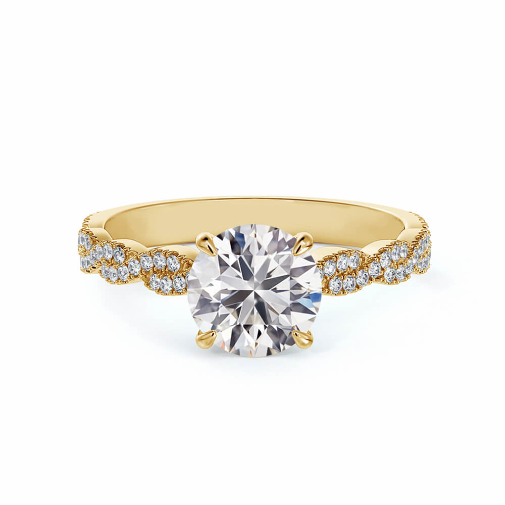 Twisted Vine Moissanite Infinity Pave Gold Engagement Ring