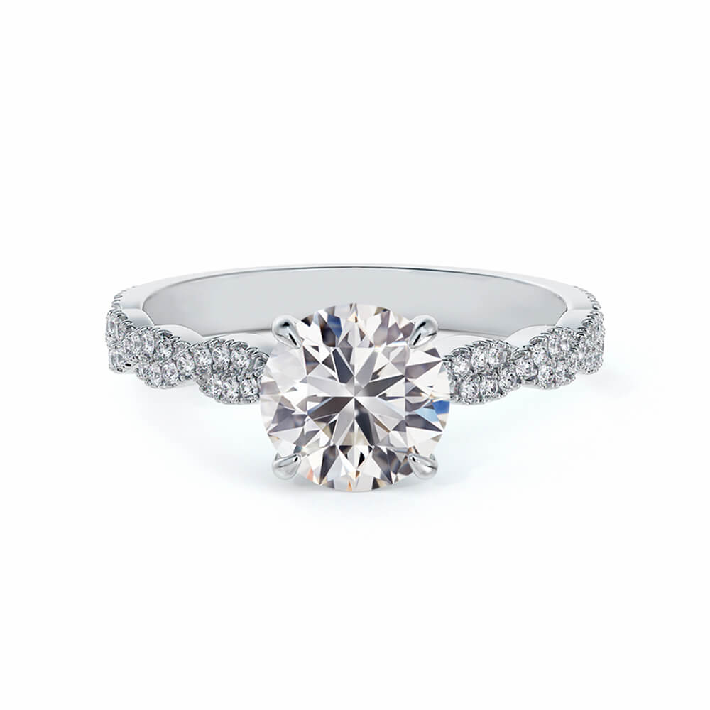 Twisted Vine Moissanite Infinity Pave Gold Engagement Ring