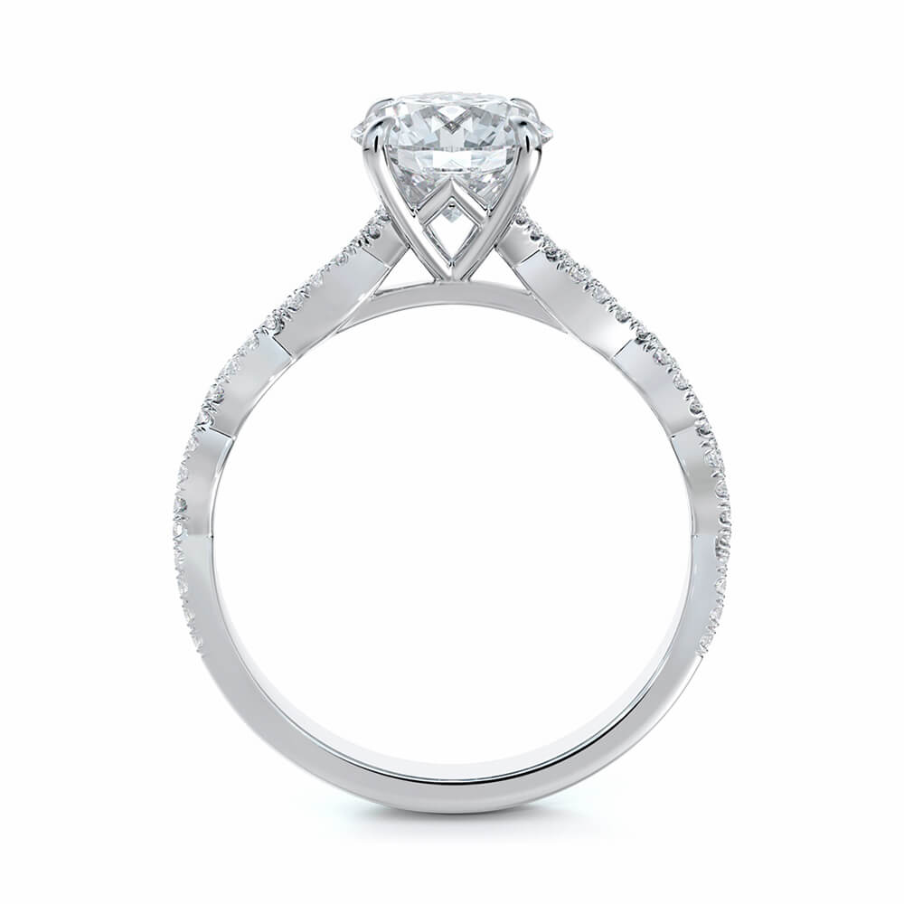 Twisted Vine Moissanite Infinity Pave Gold Engagement Ring