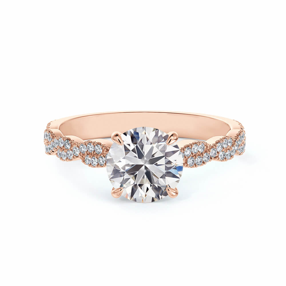 Twisted Vine Moissanite Infinity Pave Gold Engagement Ring