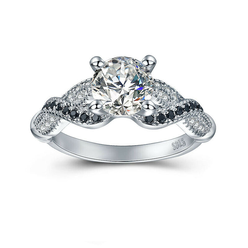 Twisted Vine Moissanite Pave Engagement Ring