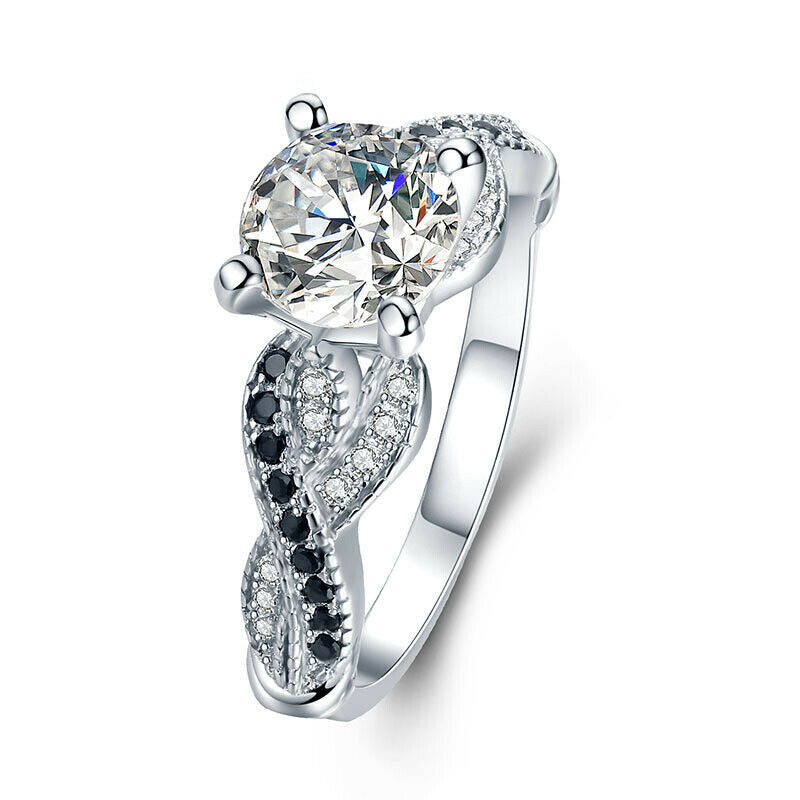 Twisted Vine Moissanite Pave Engagement Ring