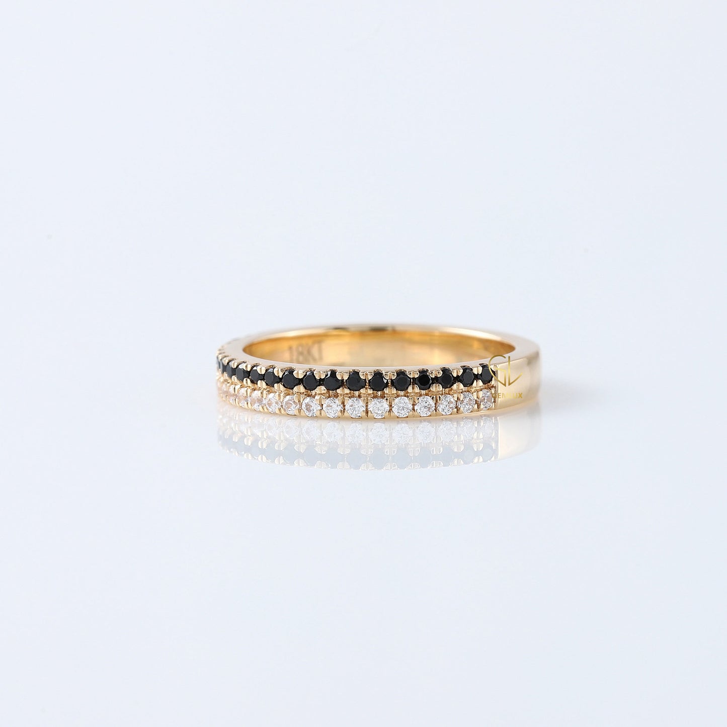 Two Row Round Cut Natural Diamond Eternity Band